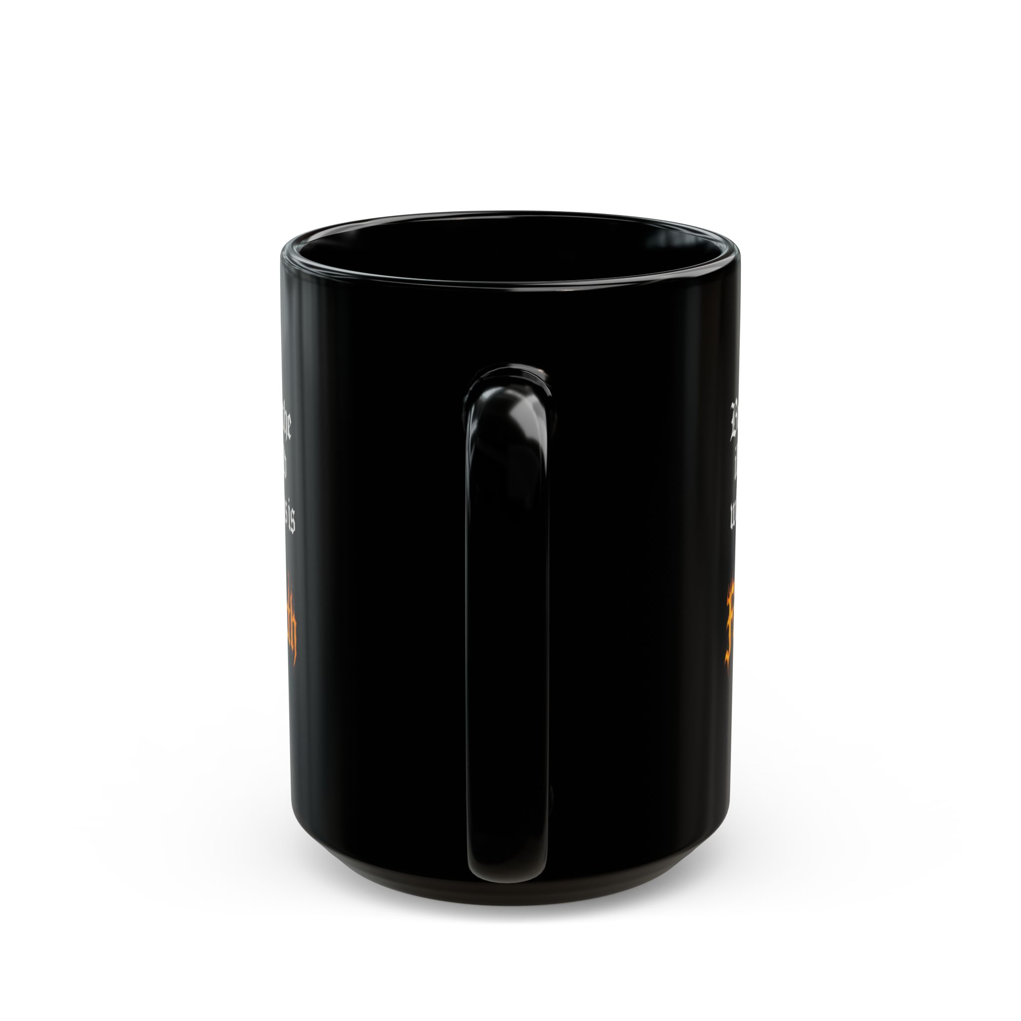 Wolfgang Roseworth "Fire of Truth" Black Mug (11oz, 15oz) - Image 4