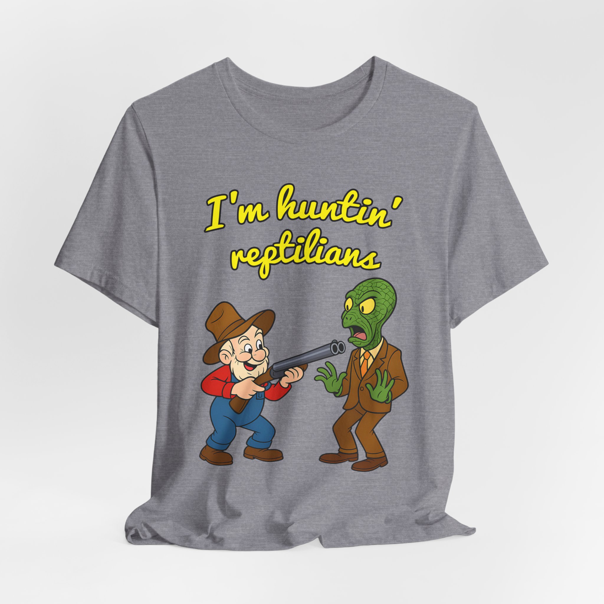 Wolfgang Roseworth "I'm Huntin' Reptilians" Unisex Jersey Short Sleeve Tee - Image 36